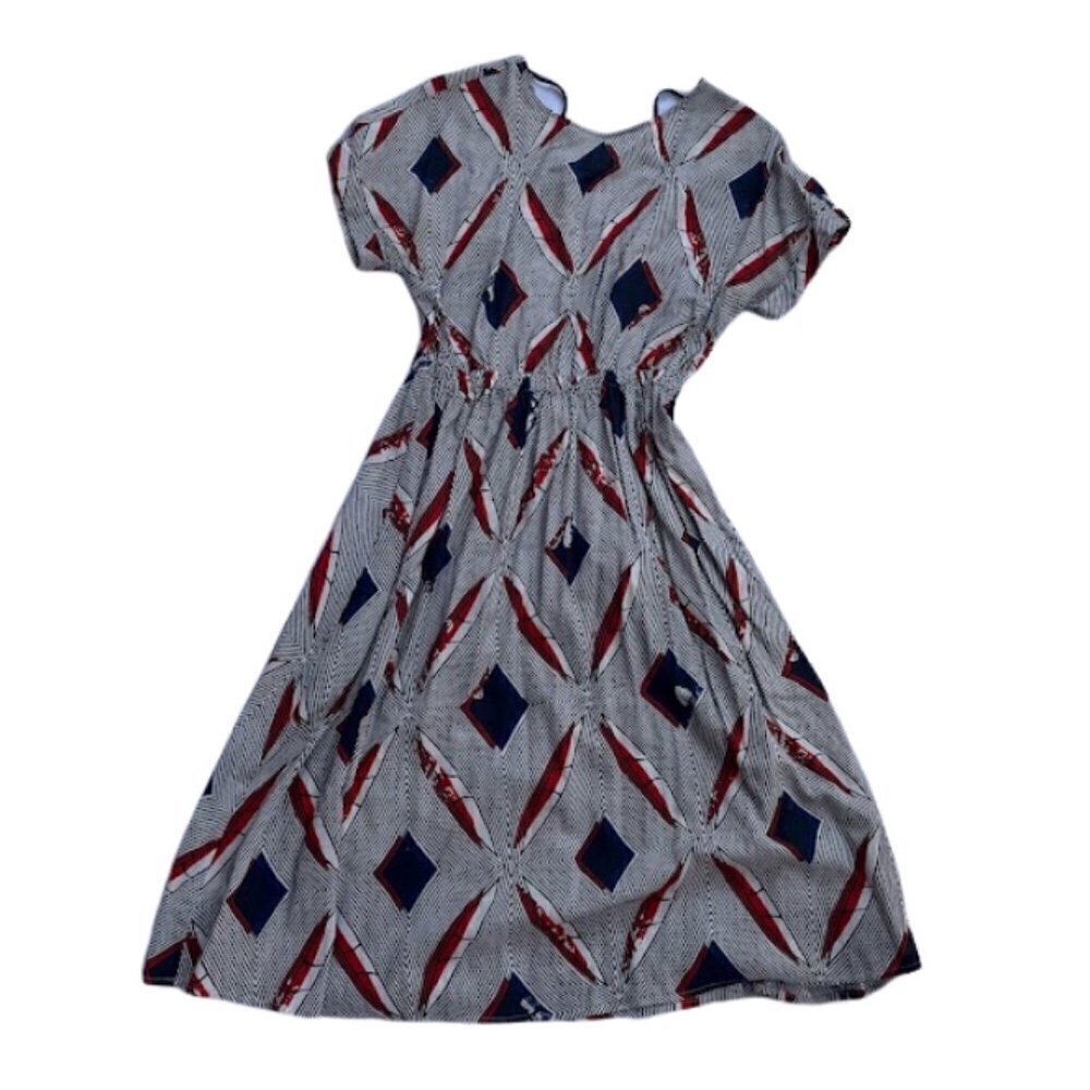 Re:named Black/Red Abstract print Backless Short … - image 3